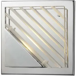 Wandleuchte Treppenhaus LED Wandlampe quadratisch Flurleuchte, Aluminium Chrom silber, 5W 350lm 3000K, LxB 15x15 cm