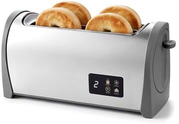 Elite Cuisine ECTL3052 4-Slice Toaster, Long Slot, Stainless