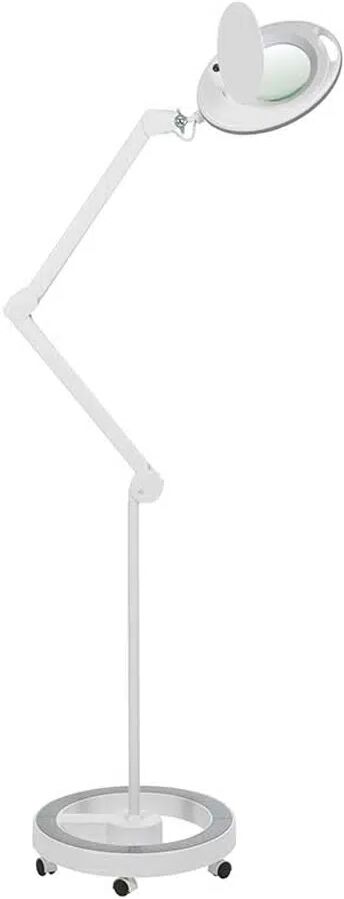 Weelko Lampada LED con Lente d’Ingrandimento – 5 Diottrie, Braccio Articolato e Base Stabile LAMPADA