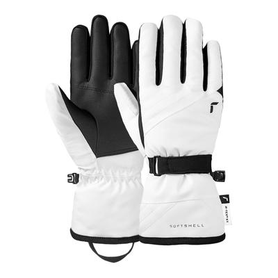 Skihandschuhe REUSCH "Alena R-TEX XT", Damen, Gr. 8,5, weiß, schwarz, 87% Polyester, 11% Lederimitat, 2% Elasthan, unifarben, Handschuhe, mit wasser- und winddichter Eigenschaft