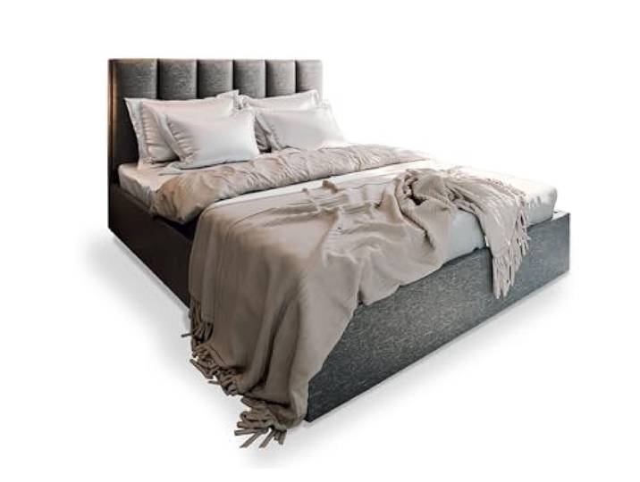 Masseno Polsterbett Lure 180x200 cm, Doppelbett, Bettkasten, Stauraum, Lattenrost Und Kopfteil - Grau, SAWANA 05