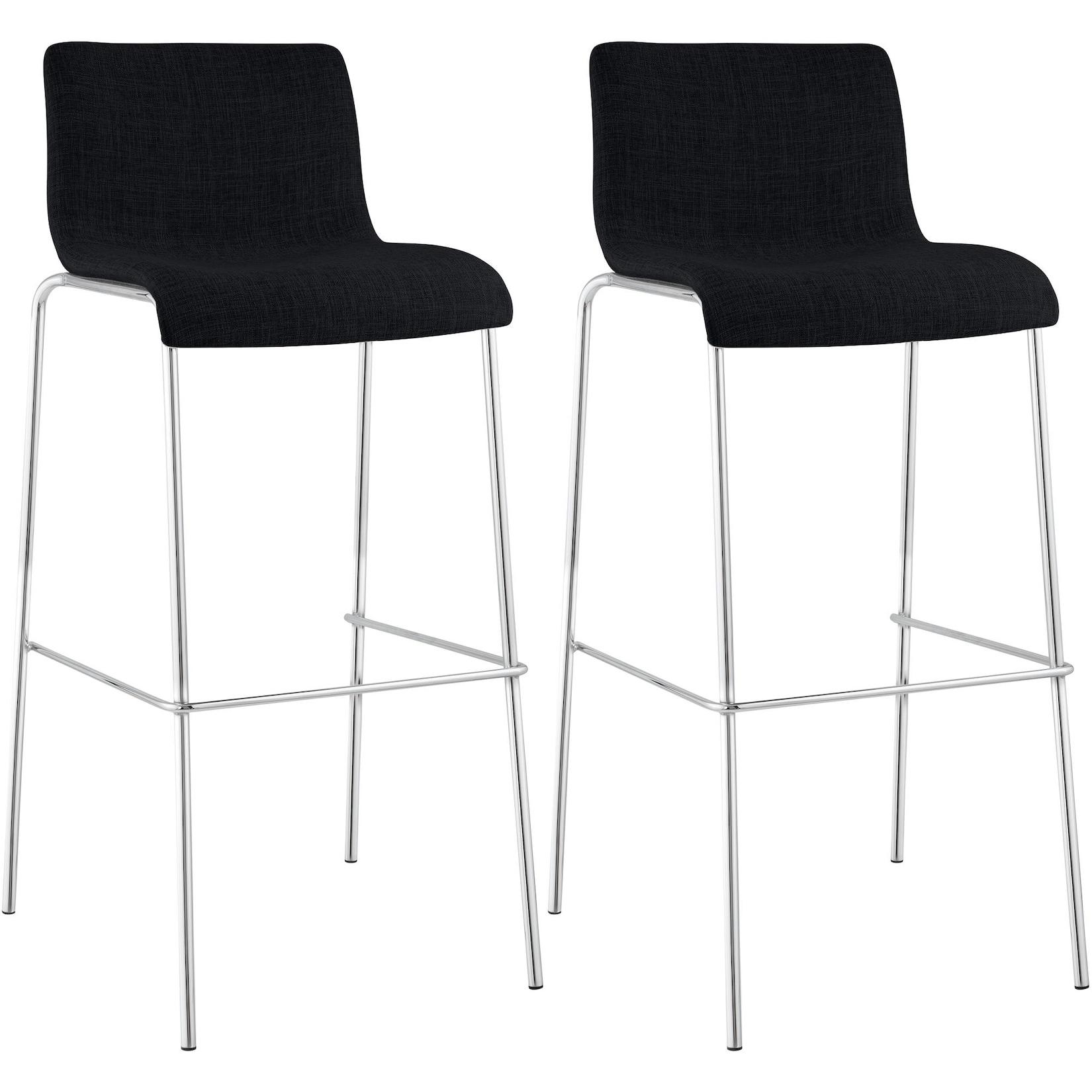 CLP Barhocker 2er Set mit Lehnen Hover, Barstühle stapelbar mit Stoffbezüge, Stapelstühle Metallgestelle bis 150 kg belastbar