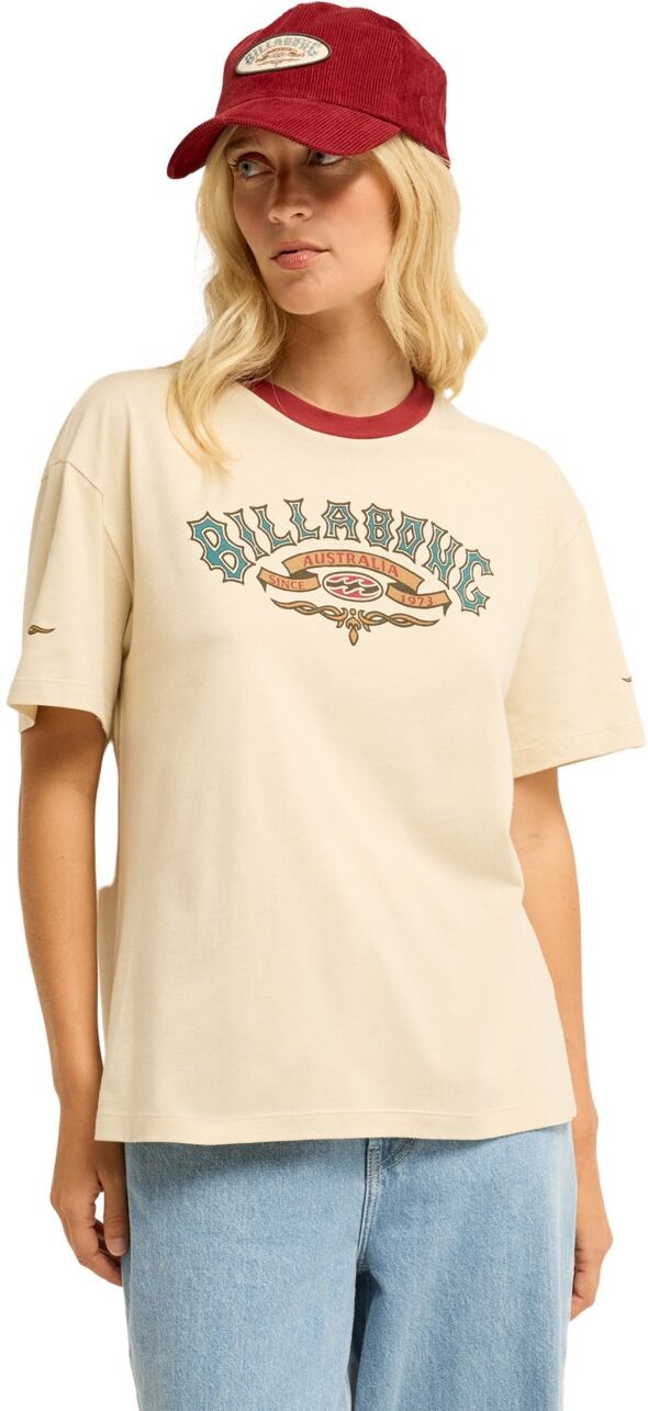 T-Shirt BILLABONG "Since 73 Tomboy", Damen, Gr. M, beige (oatmeal), Obermaterial: 70% Baumwolle, 30% Baumwolle., Shirts T-Shirt