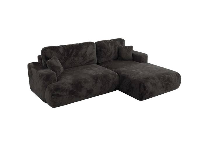 ECKSOFA OVO L Dunkelgrau Plüsch - Rechts Seite