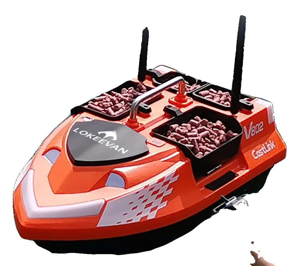 Aasboot met GPS en Beidou-navigatie, 12000 mAh batterij, Oranje