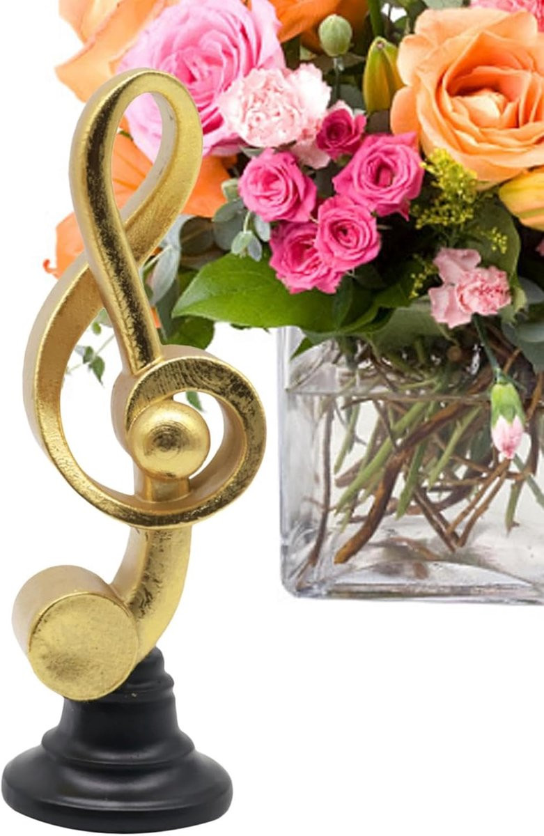 Muzieknoot Beeldje - Decoratief Muziek Symbool Standbeeld voor op Tafel - 200g