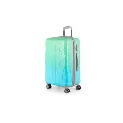 Suitline - Reisekoffer mittelgroß mit Erweiterung, Trolley Hartschale glänzend Farbverlauf, 4 Rollen,TSA, Northern Lights