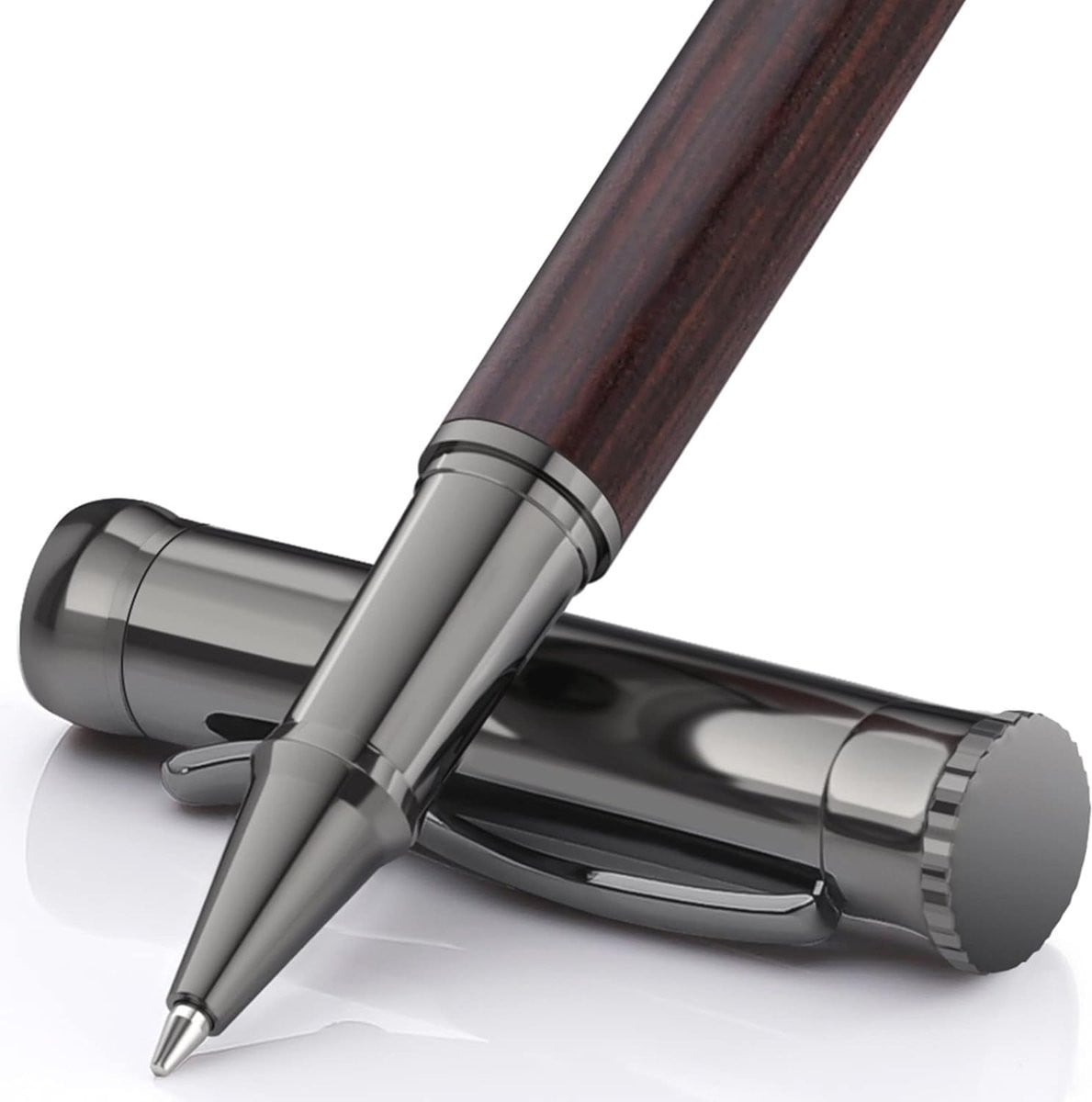Luxe Houten Rollerball Pen Set met Extra Inktvullingen voor Kantoor en Journaling