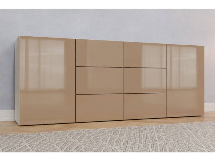 Büro Sideboard nach Maß - RAL 1019 Graubeige - 87x220x44cm - Individuell konfigurieren