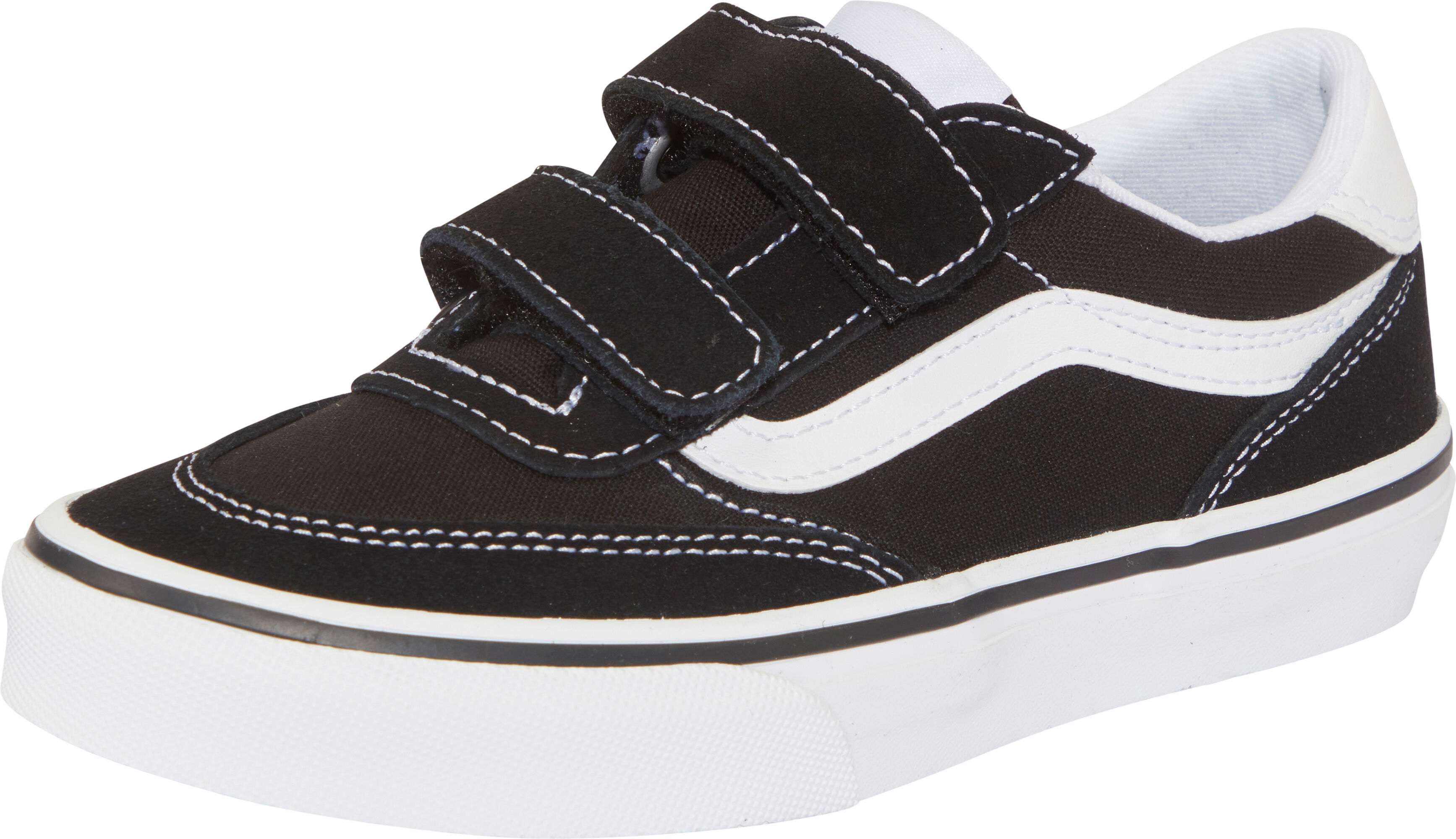 Sneaker VANS "Brooklyn LS V", Jungen, Gr. 33, schwarz-weiss (ba2, suede, canvas schwarz, weiß), Leder, Textil, Schuhe Sneaker ba2, suede, canvas schwarz, weiß 33