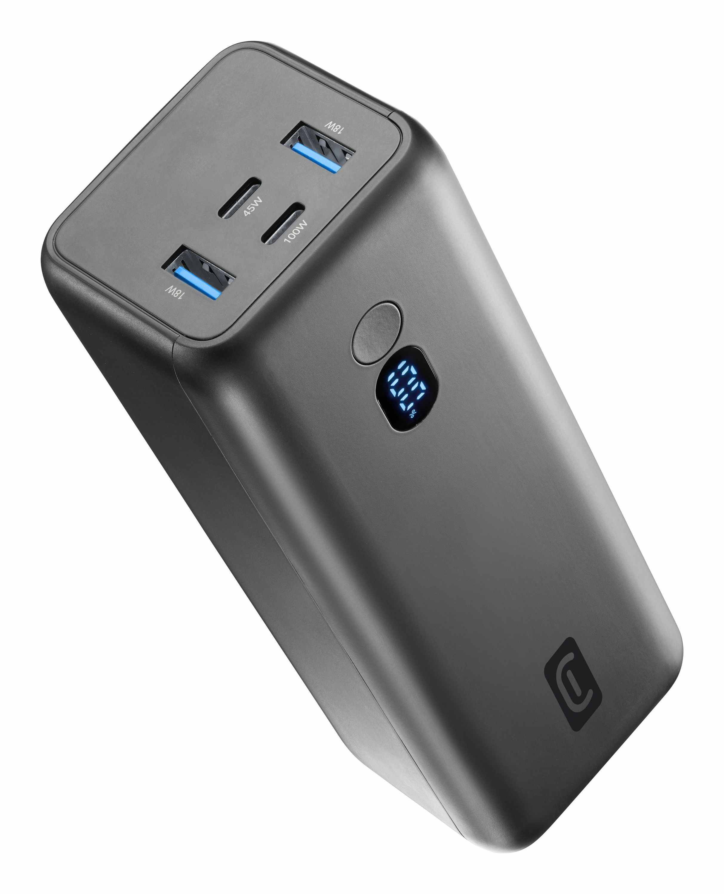 Cellular Line 27000 mAh Powerbank USB Typ-C Maxi (Schwarz) PBMAXIIT27000K