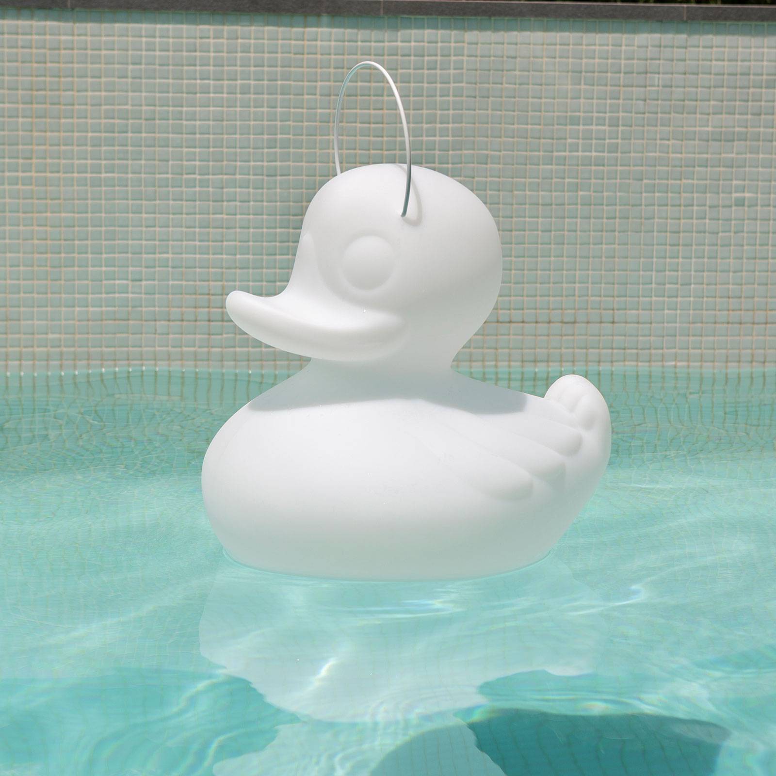 Goodnight Light DUCK-DUCK XL LED designer light for outdoor use in white DUCK-DUCK, dimmable, White / opal, Plastic, Design