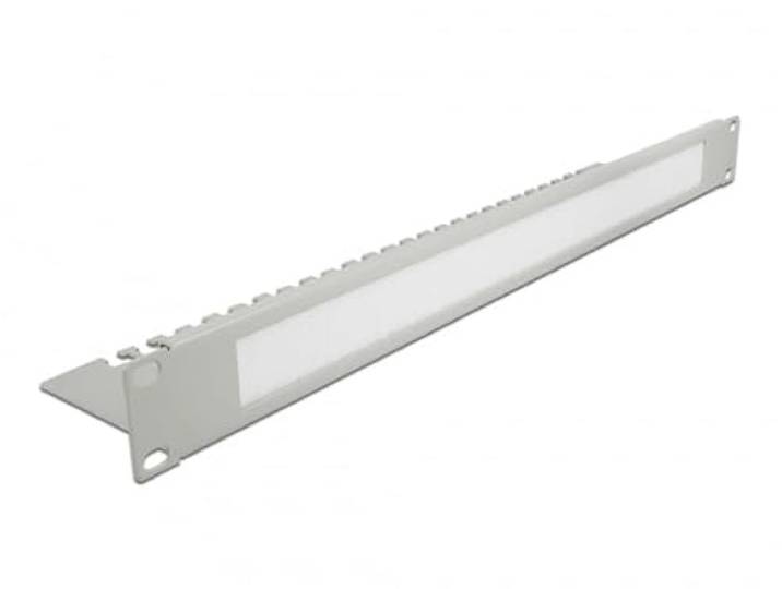 Delock 19 inch kabelmanagement borstelstrip met kabelopvangplaat 1 HE grijs