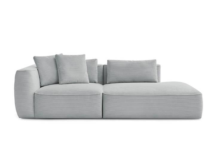 3er Sofa BOBOCHIC LEOPOLD Cord-Stoff hellgrau