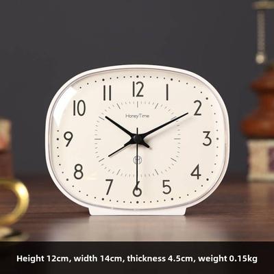 Daily Discovery Vintage Silent Desk Alarm Clock Small Table Clock For Bedroom Kids Students Home Decor white