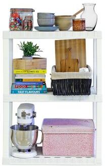 "Oskar 3-Tier Heavy Duty Shelving Unit W30 x D14 x H39 Home Storage white - 30"" wide"