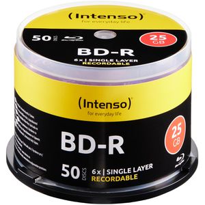 Intenso Blu-ray-Rohlinge 5001115, BD-R, 25 GB, bis zu 6-fach, Spindel, 50 Stück