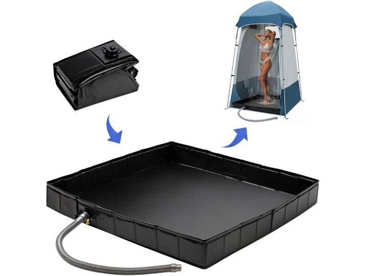 Base de douche pliable pour tente extérieure, camping-car, auvent, bac de douche portable, base de douche pliable pour le camping et les voyages