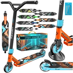KESSER® Scooter Funscooter Stuntscooter X-Limit - 360° Lenkung mit ABEC 9 Kugellagern 100 mm PU Räder Robuster Kickscooter Tretroller Cityroller Trick Roller für Kinder Erwachsene