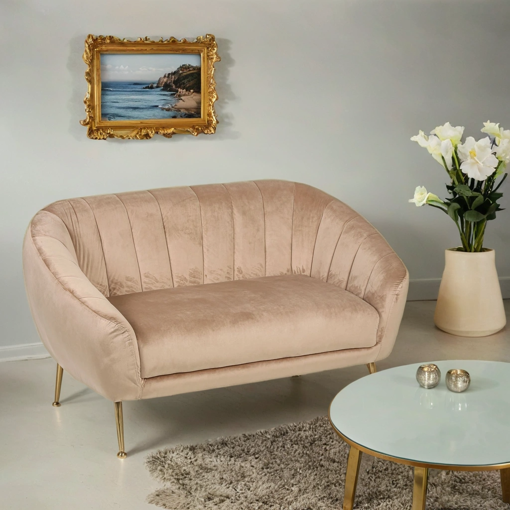 B2B Partner Sofa Wildleder MARLENE, 2 Sitzplätze, beige