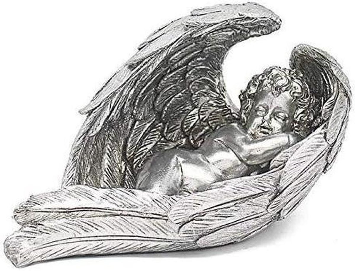 Engel Ornament Cherubijn Beeldje Zilver voor Woonkamer Decoratie