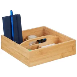 Relaxdays Bambus Organizer 4 Fächer Hellbraun