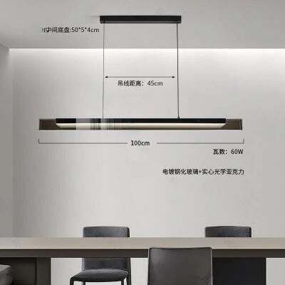 Inspired Finds Modern Linear Glass Pendant Light Bar For Dining Table And Kitchen Island Ceiling Lighting 39.37in neutral No Remote