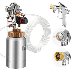 VEVOR Druckbehälter für Sprühfarbe, 2 L Drucktank mit 2 Spritzpistolen (φ1,8 mm + φ3 mm) & 2 Schläuchen (3 m) für Heimgebrauch Heimwerkerarbeiten Kunstkreationen, Farbbehälter Farbspritzgerät