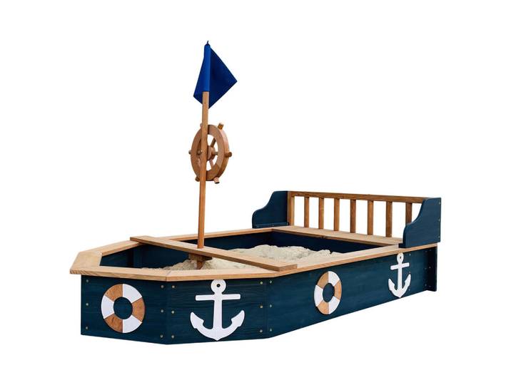 Sandkasten, Anthrazit, Braun, Holz, Hemlocktanne, massiv, 153x100x90 cm, unisex, CE, FSC 100%, Sitzfläche, Freizeit & Co, Outdoor-Spielzeug, Sandkasten