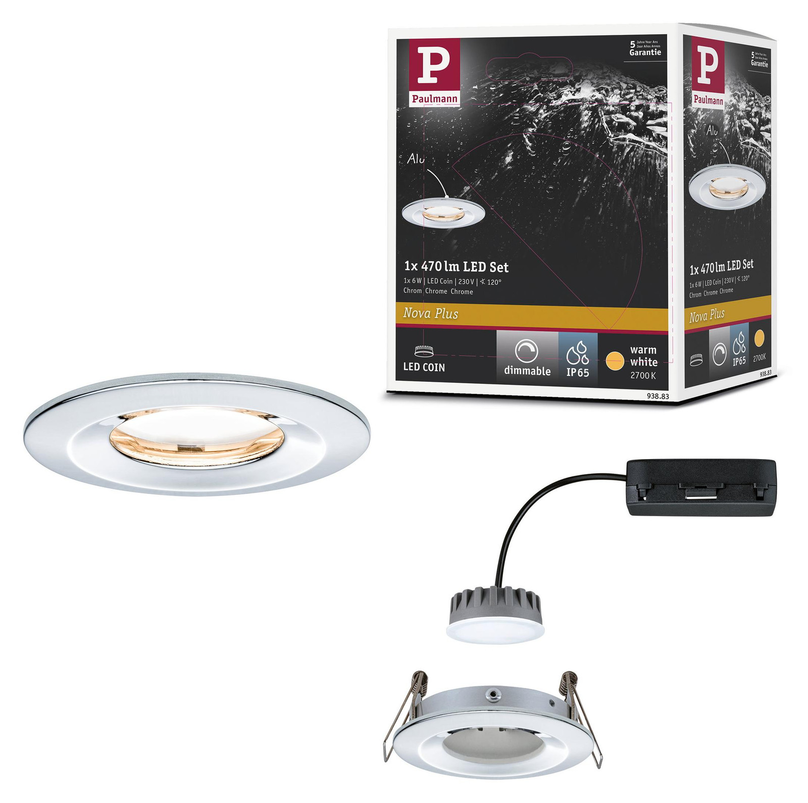 Paulmann Nova Plus LED inbouwspot, rond, vast model