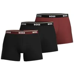 BOSS 3P Power BoxerBr Schwarz/Rot Baumwolle Medium Herren