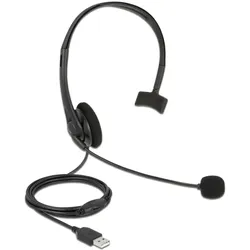 DELOCK USB Mono Headset mit Lautstärkeregler Ultra-Leicht