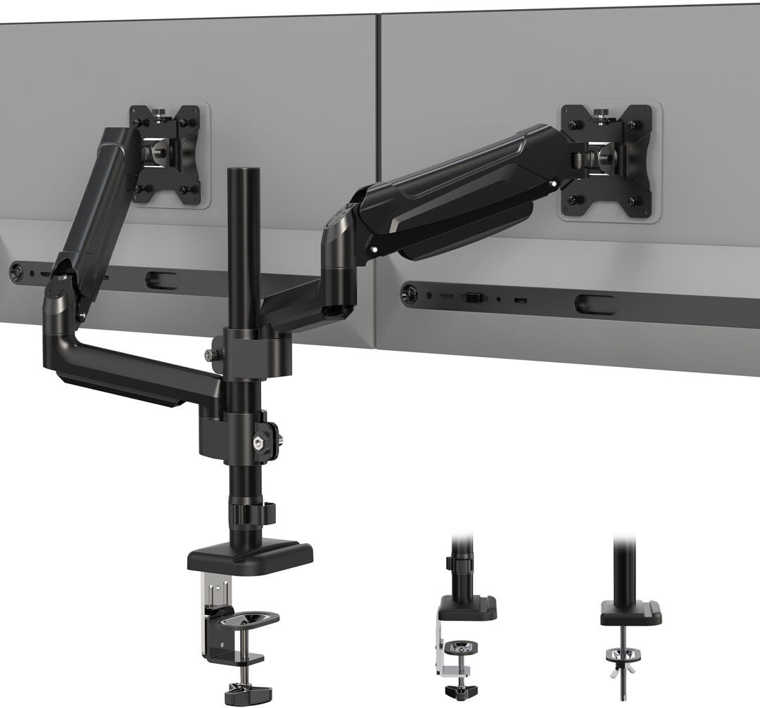 Hirsh Inbox Zero Multi-Screen Desktop Mount Black 63.5cm H X 11.3cm W X 57cm D