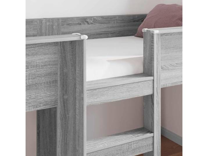 SKTQYQO Etagenbett Kinder Grau Sonoma 90 x 190 cm Mehrschichtiges Holz, 2 Ebenen, stabiler Rahmen, geteilter Raum