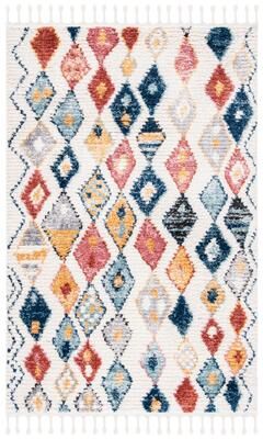 SAFAVIEH Morocco Bohemian & Eclectic Tribal Cream/Multi Polyester Rug