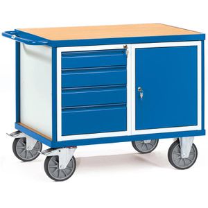 Fetra Werkstattwagen 2476, Tragkraft 600kg, Montagewagen, 1050 x 700mm, 1 Schrank & 4 Schübe