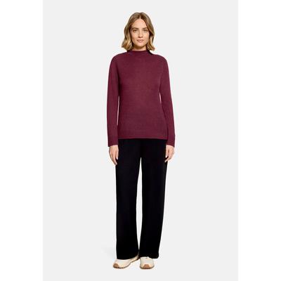 Strickpullover BETTY BARCLAY "Damen mit Stehkragen", Damen, Gr. 46, rot (maroon banner), Strick, Obermaterial: 100% Kaschmir, Basic, gerade lang, Pullover Strickpullover
