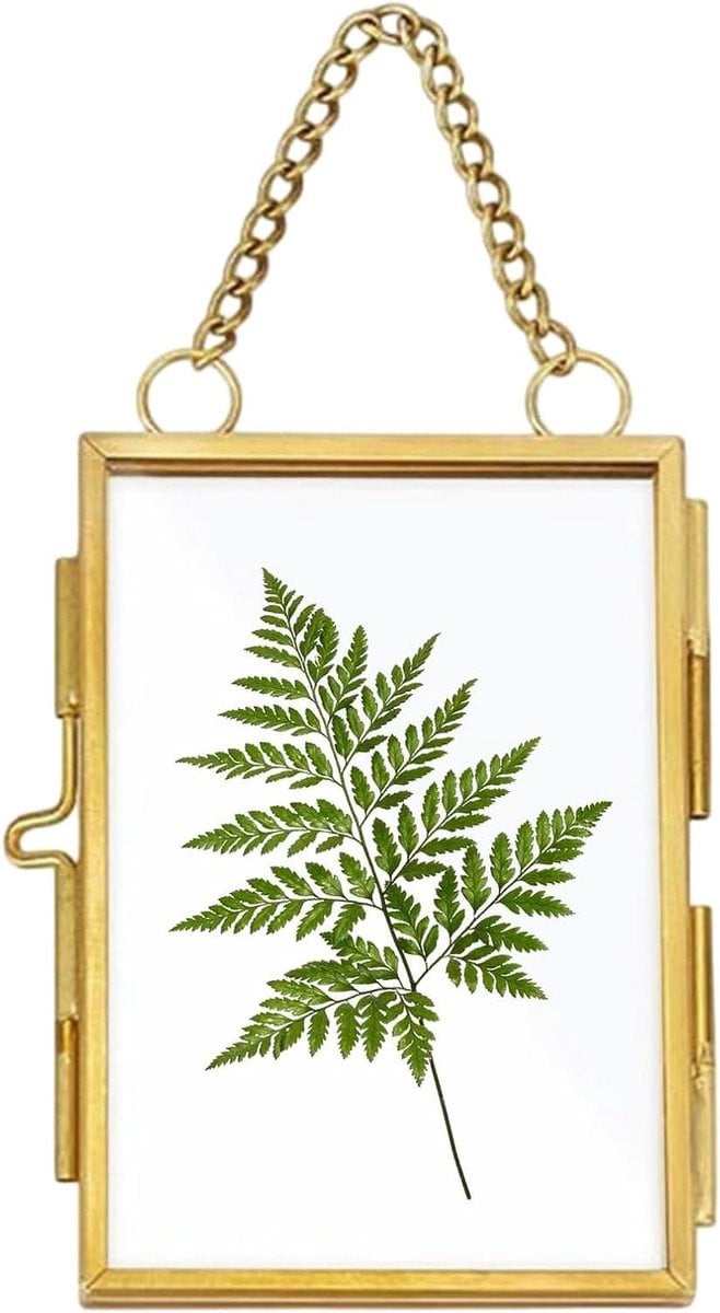 Vintage fotolijst met messing look en schakelketting voor wanddecoratie
