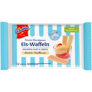 De-Beukelaer Eiswaffeln feinster Dessertgenuss, mit Bourbon-Vanillecreme, 50 g, 12 Stück