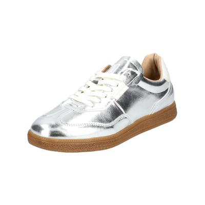 Sneaker STEVE MADDEN "STEVE MADDEN Sneaker Lederimitat", Damen, Gr. 40, silber, Lederimitat, Schuhe Sneaker