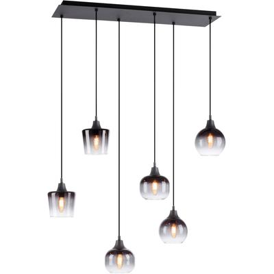 JUST LIGHT Pendelleuchte "ZEA", schwarz, 6, 1 Stk., Leuchten, Pendelleuchte