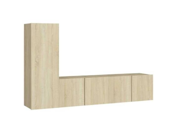 KGFHERENB 3-tlg. TV-Schrank-Set Sonoma-Eiche Wandmontage Wandhängende Medienkonsolen für Wohnzimmer oder Schlafzimmer bieten flexiblen Stauraum und zeitloses Design.