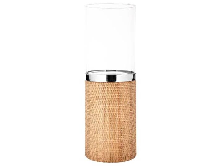 Fink großes Boden-Glas-Windlicht 58 cm Rattan Kerzenhalter für Stumpenkerzen