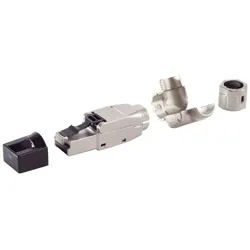 RJ-45 Stecker, werkzeuglos, Winkel, STP, Cat. 8.1