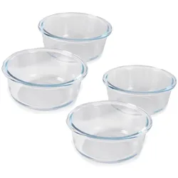 HGMD Backofengeschirr Set - 6 Stück - 370ML - Glas - Rund - Backofengeschirr 1 Person - Spülmaschinenfest