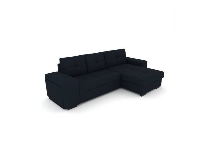 foamnova Ecksofa Treviso, B 268 cm, Hocker in der Armlehne integriert, Geradlinig, abgesteppte Polster, fester Sitz & integrierter Hocker
