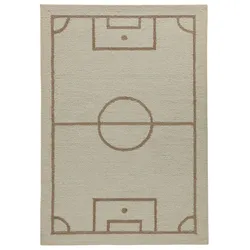 HANDTUFTTEPPICH Natur Kids - Kinderteppich mit Fußballdesign 120 x 180 cm