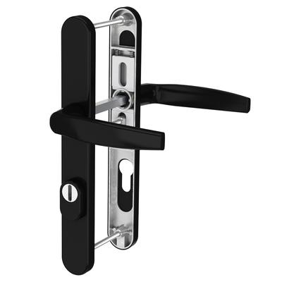 MS Beschläge Schmalrahmengarnitur 8-72mm Schwarz Kernziehschutz Drücker/Drücker TS 71-86mm