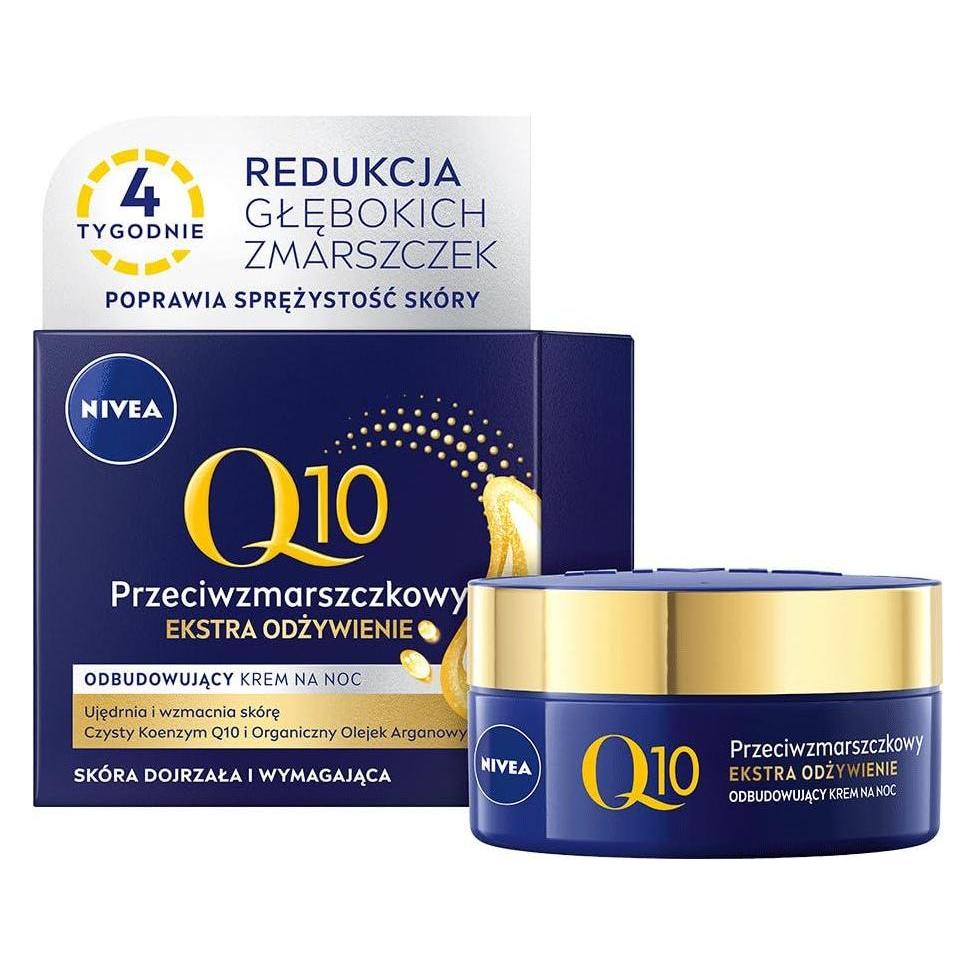 NIVEA Q10 Extra Nourishment Night Cream Antiaging Night Cream For Mature Skin (50 ml) (5900017100753)