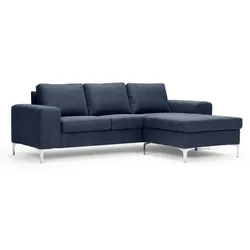 Nordic Collection Sofa mit Hocker Shea Stoff Deep Blue